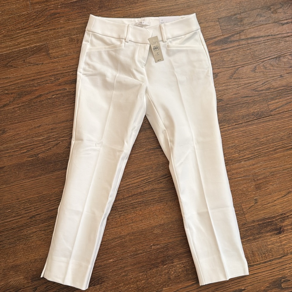 Loft White Dress Pants Marisa The Riviera Pant Size 0 Petite Small New With Tags